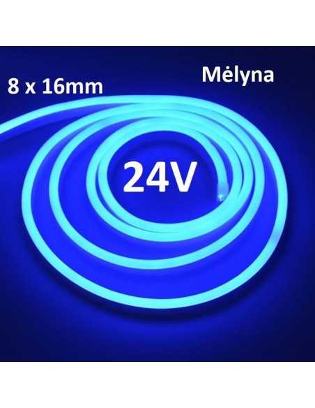 LED NEON FLEX 8x16mm juosta 24V - BLUE - IP67