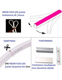 LED juosta NEON FLEX 220V - Geltona - IP67 2