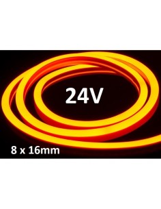 NEON FLEX LED 8x16mm AMBER juosta 24V - Oranžinė - IP67
