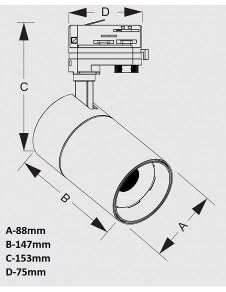 Akcentinis Track šviestuvas 3 fazių 30W - CCT juodas Akcentinis Track šviestuvas 3 fazių 30W - CCT juodas