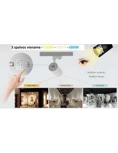 Akcentinis Track šviestuvas 3 fazių 30W - CCT juodas 2