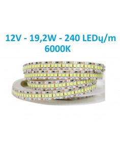 LED juosta 12V - 19,2W - 6000K - 240LEDų/m