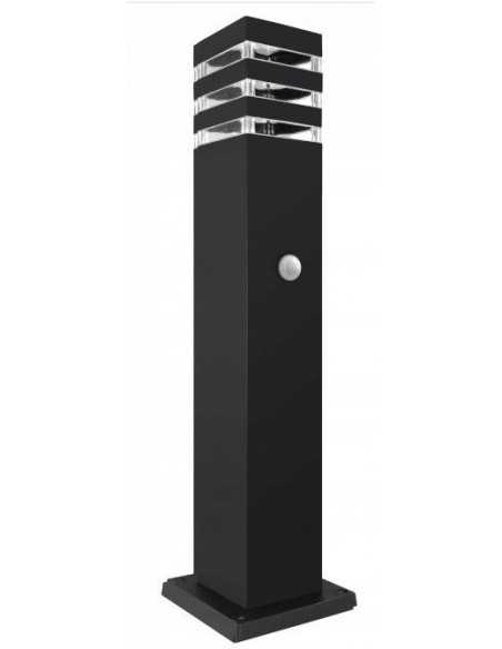 PASTATOMAS LAUKO ŠVIESTUVAS - Malibu E27 60cm juodas su judesio davikliu