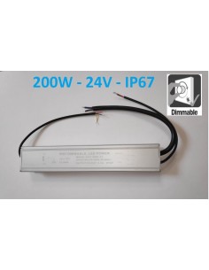 Reguliuojamas LED maitinimo šaltinis 200W -24V - IP67 - TRIAC bei 0/1-10