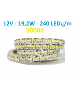 LED juosta 12V - 19,2W - 3000K - 240LEDų/m