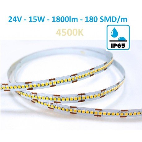 LED juosta Premium 24V - 15W - 4500K - 180smd - IP65