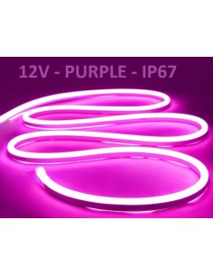 LED juosta NEON FLEX 12V - Purple - IP67 - 5 metrai