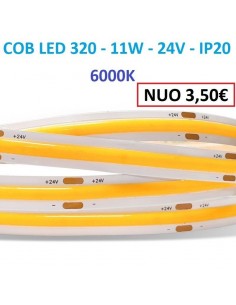 COB LED juosta 11W - 24V - 6000K - 320LEDs/m CRI90