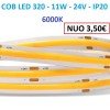 COB LED juosta 11W - 24V - 6000K - 320LEDs/m CRI90