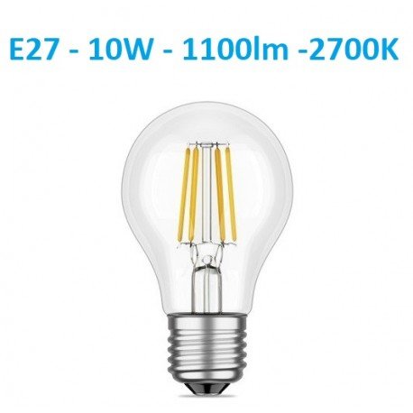 LED lemputė E27 - 10W - 1100lm filament