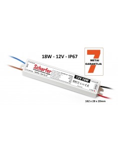 Profesionalus LED maitinimo šaltinis Scharfer 12V-18W-IP67