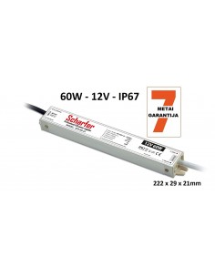 Profesionalus LED maitinimo šaltinis Scharfer 12V-60W-IP67