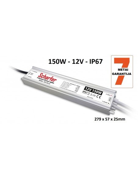 Profesionalus LED maitinimo šaltinis Scharfer 12V-150W-IP67