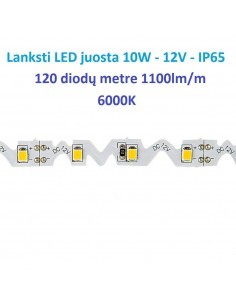 Lanksti LED juosta 12V - 10W - 1100lm - IP65 - CW