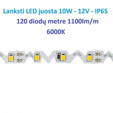 Lanksti LED juosta 12V - 10W - 1100lm - IP65 - CW