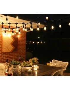 LED lauko girlianda E27 - 10 metrų 20 lempučių su 2W LED lemputėmis 2