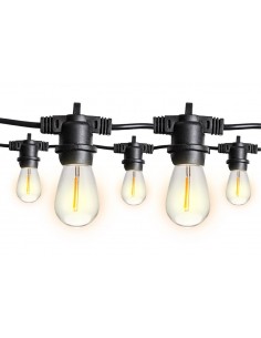 LED lauko girlianda E27 - 10 metrų 20 lempučių su 2W LED lemputėmis
