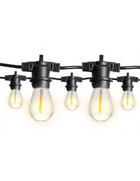 LED lauko girlianda E27 - 10 metrų 20 lempučių su 2W LED lemputėmis LED lauko girlianda E27 - 10 metrų 20 lempučių su 2W LED lemputėmis