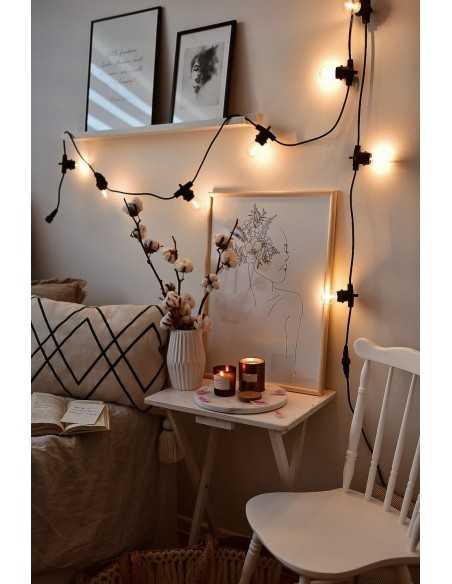 LED lauko girlianda E27 - 10 metrų 20 lempučių su 2W LED lemputėmis LED lauko girlianda E27 - 10 metrų 20 lempučių su 2W LED lemputėmis