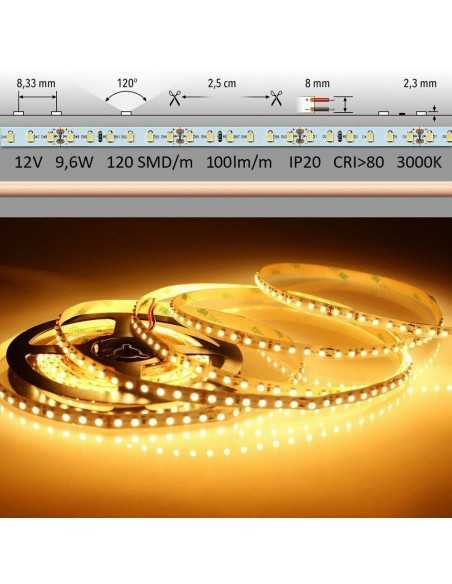 LED juosta 2835 - 9,6W/m - 3000K