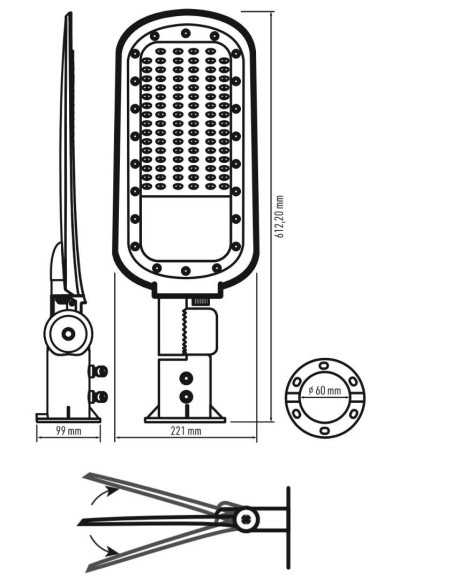 GATVĖS ŠVIESTUVAS - 100W - 4500K - IK08