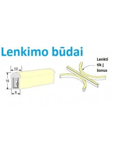 RGB NEON FLEX LED 8x16mm juosta 220V - IP67 2