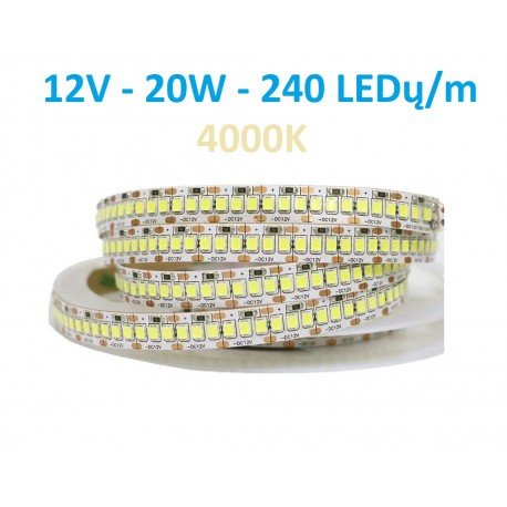 LED juosta 12V - 20W - 4000K - 240LEDų/m