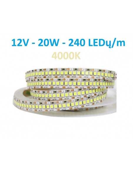 LED juosta 12V - 20W - 4000K - 240LEDų/m