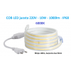 COB LED juosta 220V - 10W - šaltai balta IP68