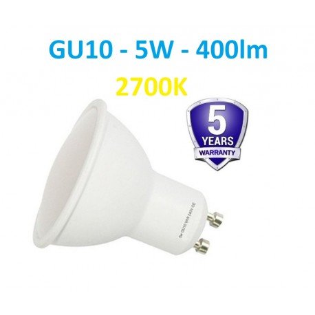 GU10 - 5W - 400lm LED lemputė