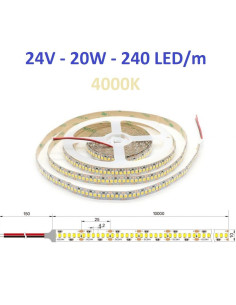 24V LED juosta - 20W - 4000K -240LED - 5 metrai