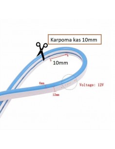 LED juosta NEON FLEX 12V - 12W - GREEN - IP67 - 5 metrai - 1cm cut - IP67 2
