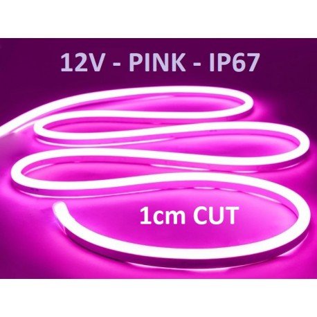 LED juosta NEON FLEX 12V - PINK - IP67 - 5 metrai