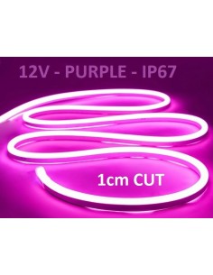 LED juosta NEON FLEX 12V - Purple - IP67 - 5 metrai