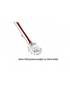 Greita LED juostos jungtis - 2 kontaktų 8mm 2