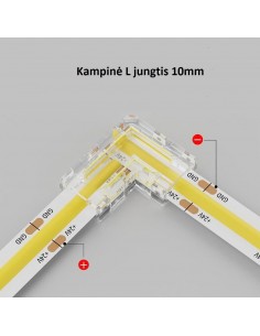 Greita kampinė LED juostos jungtis - 2 kontaktų 10mm