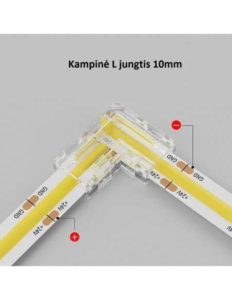 Greita kampinė LED juostos jungtis - 2 kontaktų 10mm