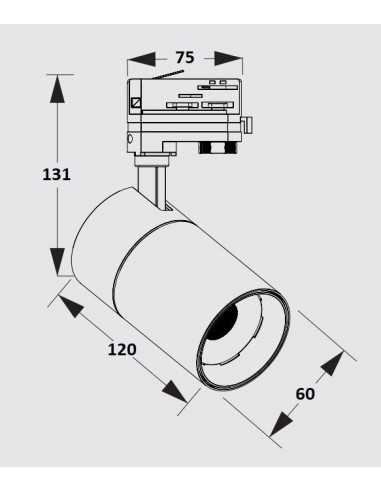 Akcentinis Track šviestuvas 1 fazės - 10W - CCT juodas