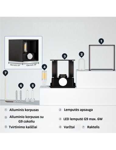 LED šviestuvas - Lumi Adjustable 6W - G9 Black