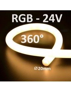 360° RGB NEON FLEX LED 20mm juosta 24V - IP67