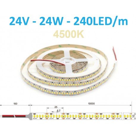 24V LED juosta - 24W - 4500K -240LED