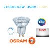 5 x OSRAM LED lemputė GU10 - 4.5W - 350lm - 36° - 4000K DIM