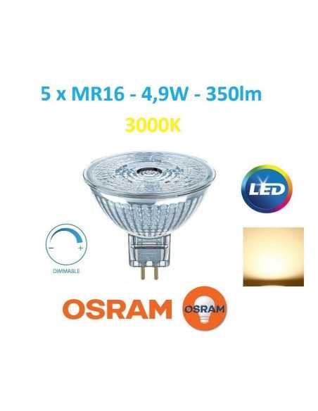 5 x OSRAM MR16 - 12V - 4,9W -3000K DIM 5 x OSRAM MR16 - 12V - 4,9W -3000K DIM