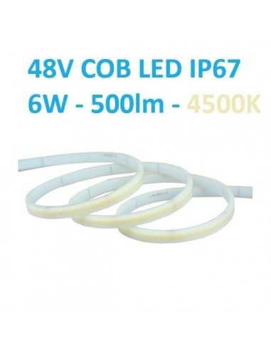 48V COB LED juosta 6W - 4500K - IP67