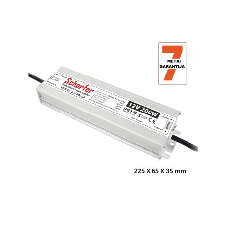 Profesionalus LED maitinimo šaltinis Scharfer 12V-200W-IP67