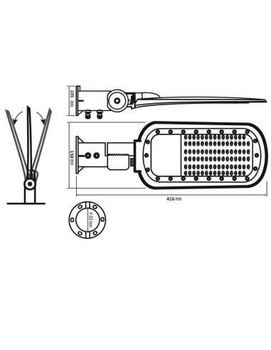 Gatvės šviestuvas - 100W - 13500lm - 4000K