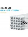 25 x 60cm - T8 LED lempa - 9W - 1300lm - 4000K