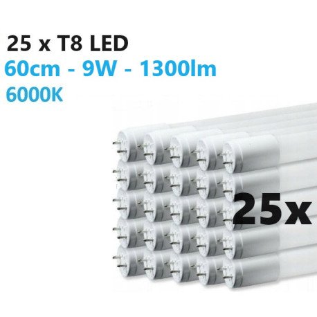 25 x 60cm - T8 LED lempa - 9W - 1300lm - 6000K