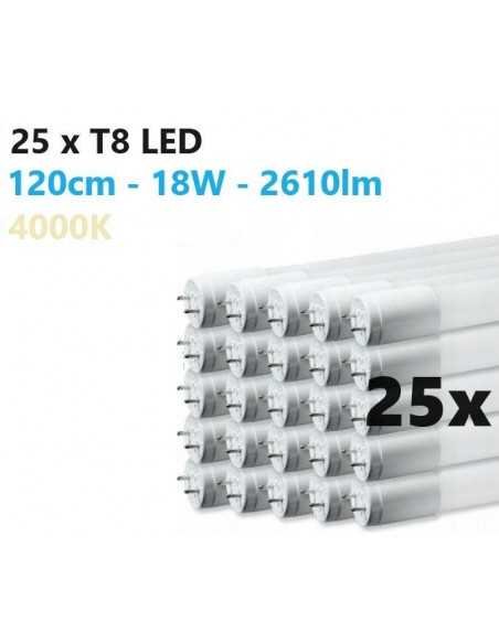 25 x T8 LED lempa 120cm 18W - 2610lm - 4000K