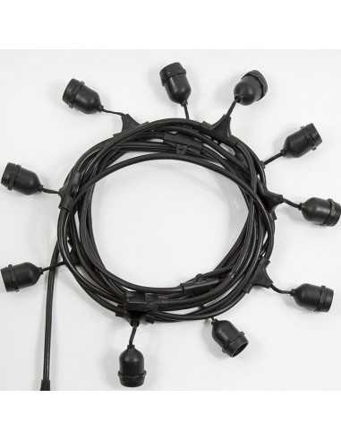 Lauko girlianda E27 - 15 metrų su lemputėmis